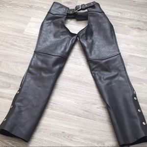Walter Dyer leather motorcycle chaps